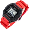 A close-up, angled shot of a red and black Casio digital watch against a white background. Anteprima dell’immagine prodotto