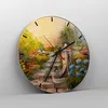 Wanduhr - Rund - Glasuhr - Garten Blumen Sommer - 30x30cm - Produktbild-Vorschau 4