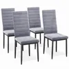 Four gray dining chairs with black legs are arranged on a white background. Náhľad obrázku produktu