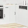 A white kitchen corner cabinet with black handles and a built-in dishwasher. Anteprima dell’immagine prodotto