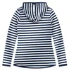 Damen Fleecejacke Maritim mit Streifen - Kapuzenjacke Produktbild-Vorschau 3