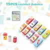 COSTWAY Negozio in legno per bambini con bancone, Anteprima dell’immagine prodotto 3