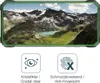 A smartphone displaying a mountain landscape, with icons and text below indicating product features. Náhled obrázku produktu