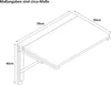 A diagram of a wall-mounted folding table with dimensions indicated. Produktbild-Vorschau