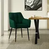 ML-Design Esszimmerstuhl aus Frotteestoff, Dunkelgrün, mit Produktbild-Vorschau 1