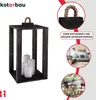 KOTARBAU® Dřevěná lucerna černá 20 x 20 x 34,5 cm Zahradní Náhled obrázku produktu 5