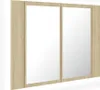 vidaXL LED-Bad-Spiegelschrank Sonoma-Eiche 60x12x45 cm Produktbild-Vorschau 1