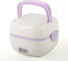 A white and purple portable lunchbox with a handle. Náhled obrázku produktu