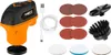 A collection of images showing a mini polisher tool and its accessories. Produktbild-Vorschau