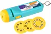 A teal and yellow projection flashlight with three circular image discs. Náhled obrázku produktu