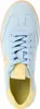 A top-down view of a light blue sneaker with yellow accents. Produktbild-Vorschau