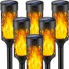 A group of solar-powered LED lights designed to look like torches with flickering flames. Produktbild-Vorschau