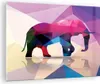 Bilder auf glas - Elefanten Illustration Bunt - 70x50cm - Produktbild-Vorschau 1