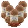 5 x ALIZE Diva 261 Red Brown mit Label Produktbild-Vorschau 1