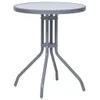 vidaXL Tavolo da giardino grigio chiaro 60 cm acciaio e Anteprima dell’immagine prodotto 5