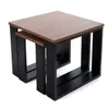 A set of two nesting coffee tables with wooden tops and black metal frames, shown against a white background. Náhled obrázku produktu