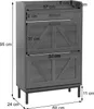 A diagram of a gray shoe cabinet with dimensions indicated. Podgląd zdjęcia produktu