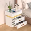 Table de nuit avec éclairage LED avec 2 tiroirs Voir les images du produit 3