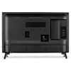 The back of a black television set with various ports and a brand logo. Produktbild-Vorschau