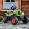 FALK Traktor Claas Grün auf Pedalen mit Anhänger + Horn für Produktbild-Vorschau 5