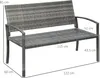 Zahradní lavička Outsunny, dvoumístná lavička v ratanovém Náhled obrázku produktu 3