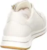 A rear view of a cream-colored leather sneaker with a thick white sole. Náhled obrázku produktu