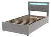 Lit tapissier de 90x200 cm avec éclairage LED, espace de Voir les images du produit 9