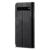A black flip-style phone case is shown against a white background. Produktbild-Vorschau