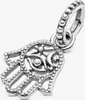 A silver Hamsa hand charm with celestial symbols. Anteprima dell’immagine prodotto