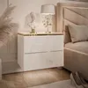 AURORA II Nočný stolík Biely lesklý s LED osvetlením Náhľad obrázku produktu 1