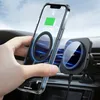 A hand holding a clear phone case with a magnetic ring, about to attach it to a car mount charger. Náhled obrázku produktu