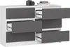 Komoda AKORD K120 Biała 120 cm 6 szuflad kolor Grafit Szary Podgląd zdjęcia produktu 2