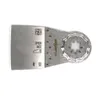 A close-up studio shot of a metal oscillating tool blade against a white background. Produktbild-Vorschau