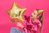 Happy Birthday star fóliový balón 40 cm zlatý Náhľad obrázku produktu 2