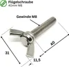 10x Flügelschraube Edelstahl M8 x 40 in Anthrazit oder Grün Produktbild-Vorschau 3