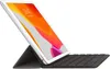 A silver iPad with a black keyboard case is shown at an angle against a white background. Produktbild-Vorschau