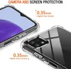 Close-up marketing image showing a transparent phone case with callouts highlighting screen and camera protection. Produktbild-Vorschau