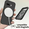 A hand holding a phone case with a MagSafe charger attached, and another phone case shown separately. Produktbild-Vorschau