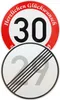 Original 2 x Verkehrszeichen Nr. 274-30 30 km/h und Nr. 282 Produktbild-Vorschau 1