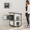 PawHut Katzenhaus aus Holz 2-stöckiges Outdoor Isolierte Produktbild-Vorschau 3