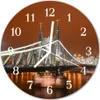 Glasuhr Wanduhr Küchenuhr Echt-Glas 30fi cm Brücke Produktbild-Vorschau 1