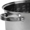 A close-up shot of a stainless steel pot handle and rim. Produktbild-Vorschau