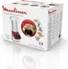 The image shows the retail packaging of a Moulinex soup maker and blender. Voir les images du produit