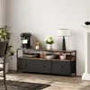 Meuble TV 137 cm avec LED, plateau effet bois tigre, 3 Voir les images du produit 6