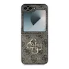 A flip phone case with a brown leather finish and a gold Guess logo. Náhľad obrázku produktu