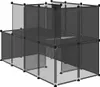 vidaXL Klec pro malá zvířata černá 142x74x93 cm PP a ocel Náhled obrázku produktu 5
