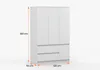 Drehtürenschrank Kleiderschrank Schrank 120 cm Weiß Matt, Produktbild-Vorschau 9