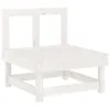 Design Möbel 3-tlg. Garten-Lounge-Set Weiß Massivholz Produktbild-Vorschau 4
