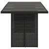 Möbel Gartentisch mit Glasplatte Schwarz 190x80x75 cm Poly Produktbild-Vorschau 5