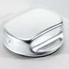 A close-up, studio shot of a silver-colored kitchen sink drain cover. Produktbild-Vorschau